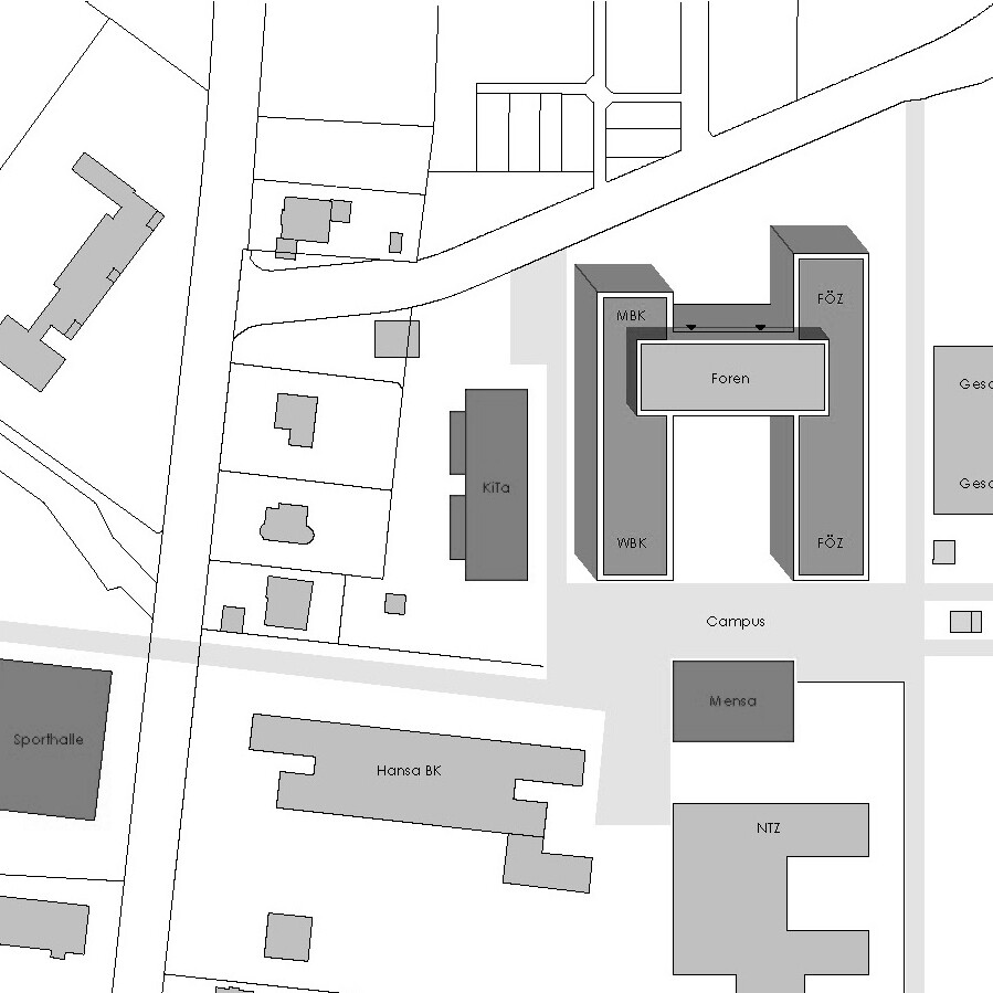 Lageplan Bildungscampus, erstes Konzept