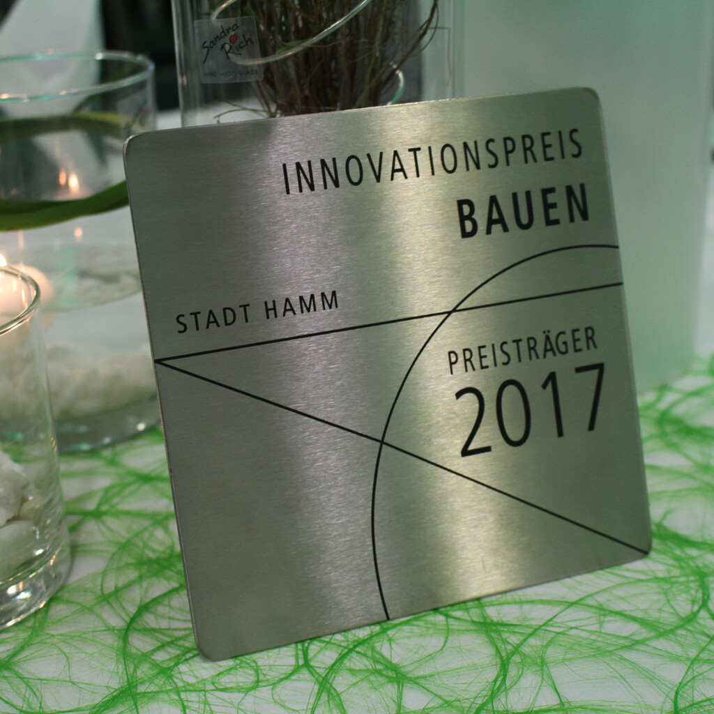 Innovationspreis Bauen 2017 Hamm, Plakette - St. Marien-Hospital Hamm